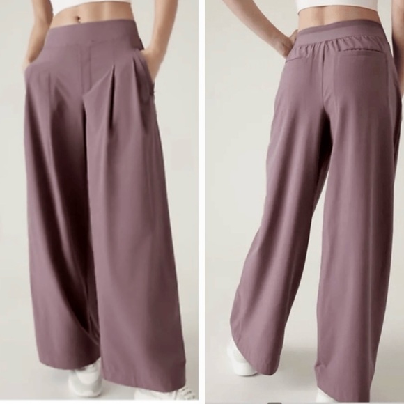 Athleta Pants - Athleta Elegant Mauve Wide-Leg Women's Pants